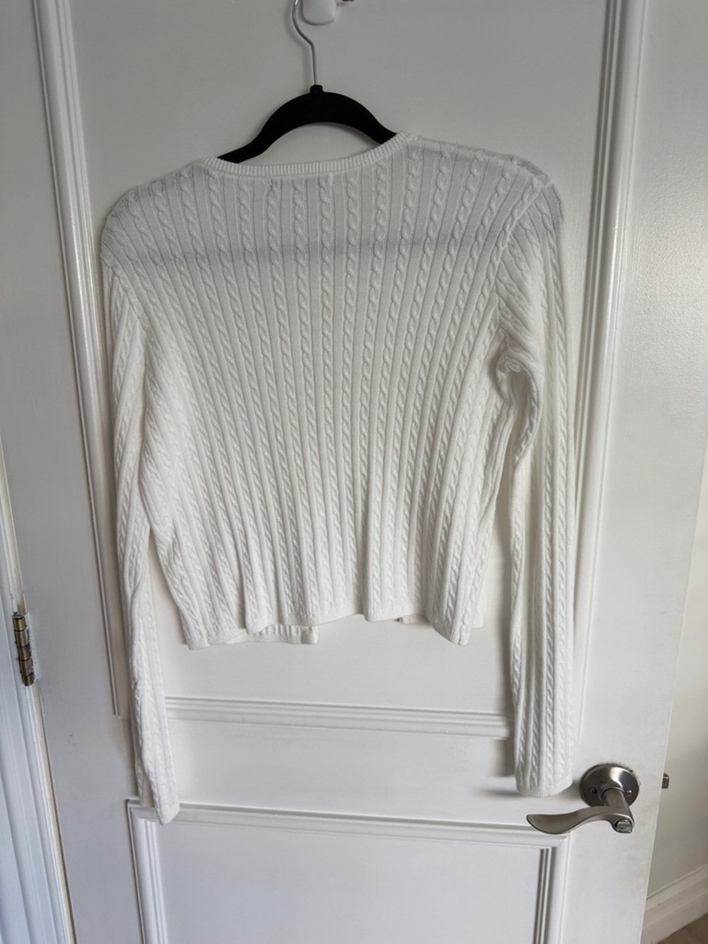 Brandy Melville White Cable-Knit Button Cardigan - Picture 3 of 3